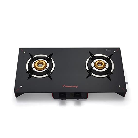 Butterfly Prism Glass 2 Burner Gas Stove