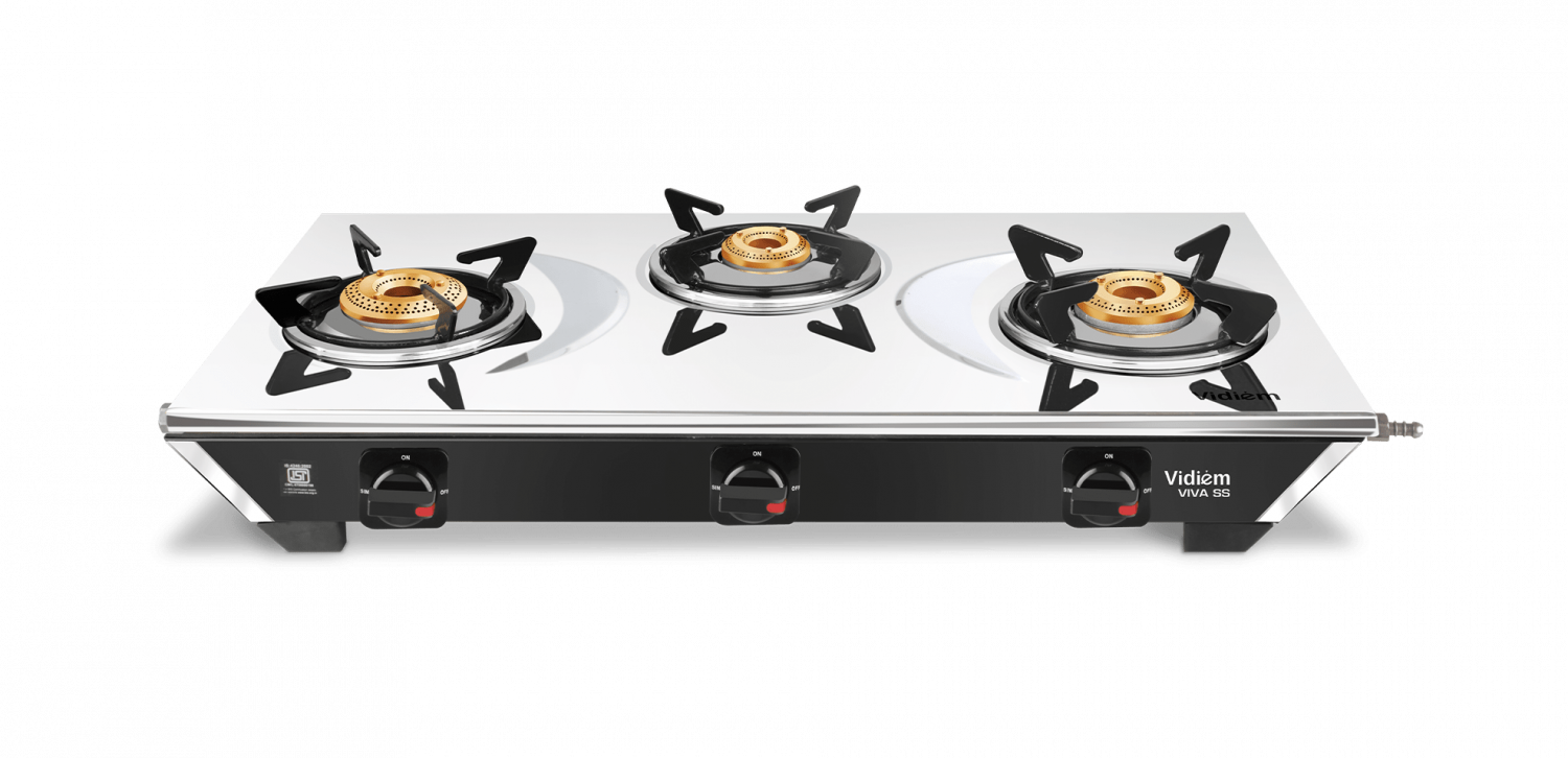 Vidiem VIVA SS 3 Burner Stainless Steel Gas Stove