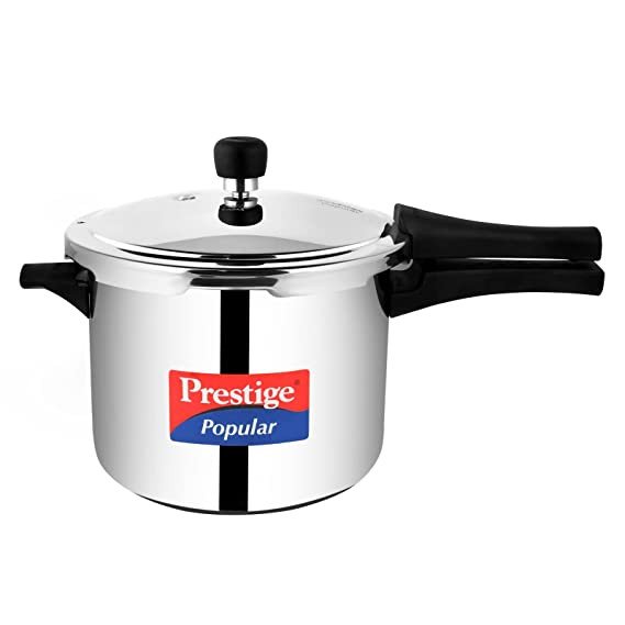 Prestige Popular Aluminium Outer Lid Pressure Cooker, 5 Litres, Silver